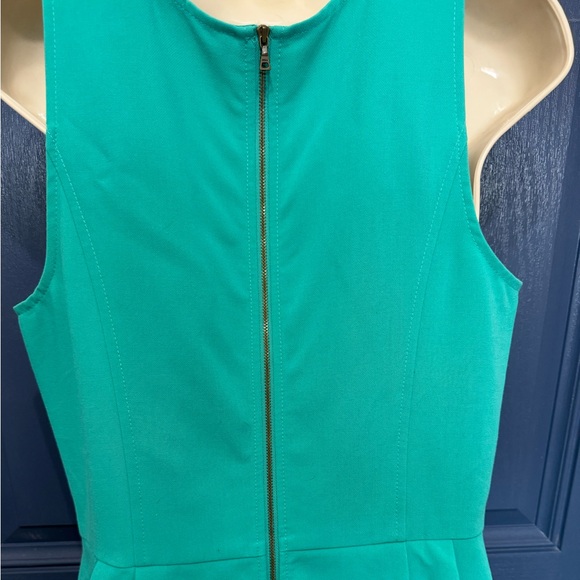 Loft Sleeveless Turquoise Peplum Sheath Dress Size 10 - Picture 4 of 5